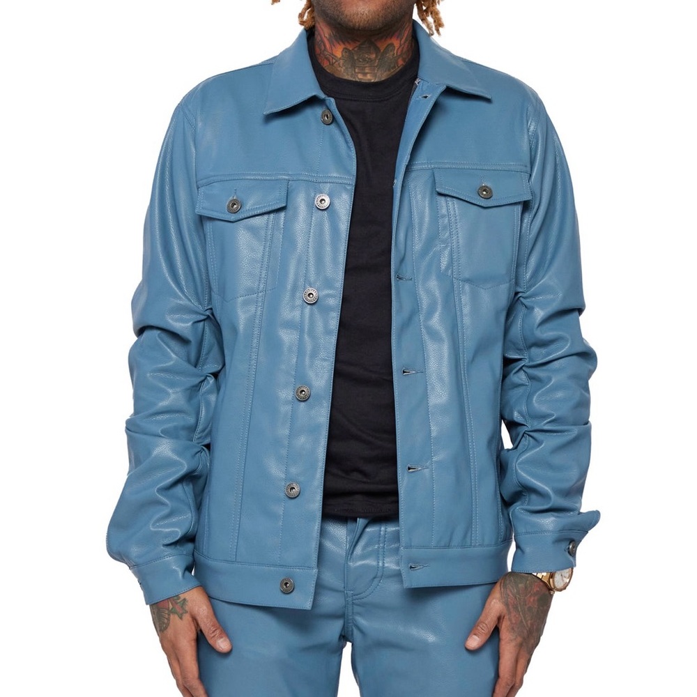 Valabasas “Saint” Blue Leather Jacket - Size L